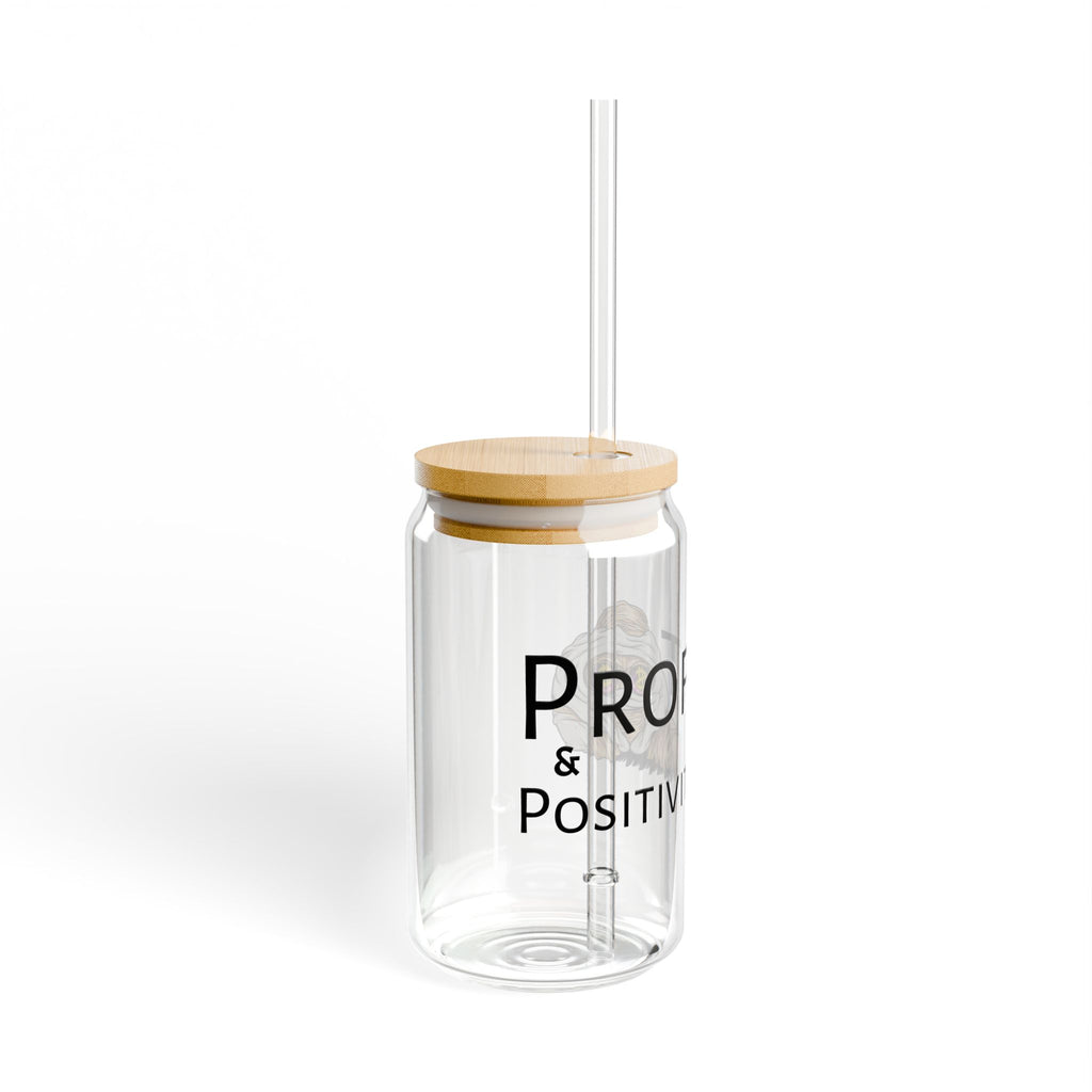 Sipper Glass with Lid & Straw | OG Goonie "Profit & positivity" (16oz)