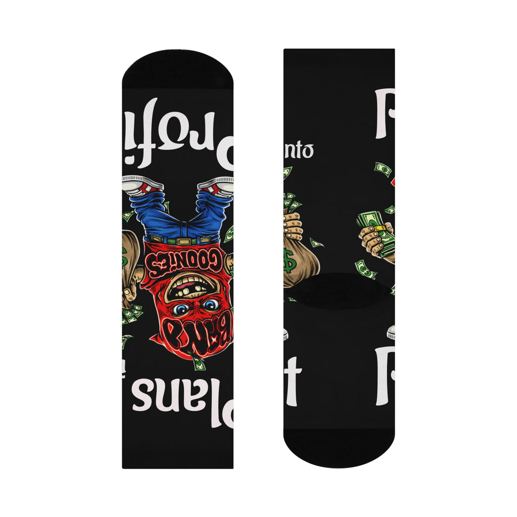"Plans into Profit" Red Goonie | Cushioned Crew Socks