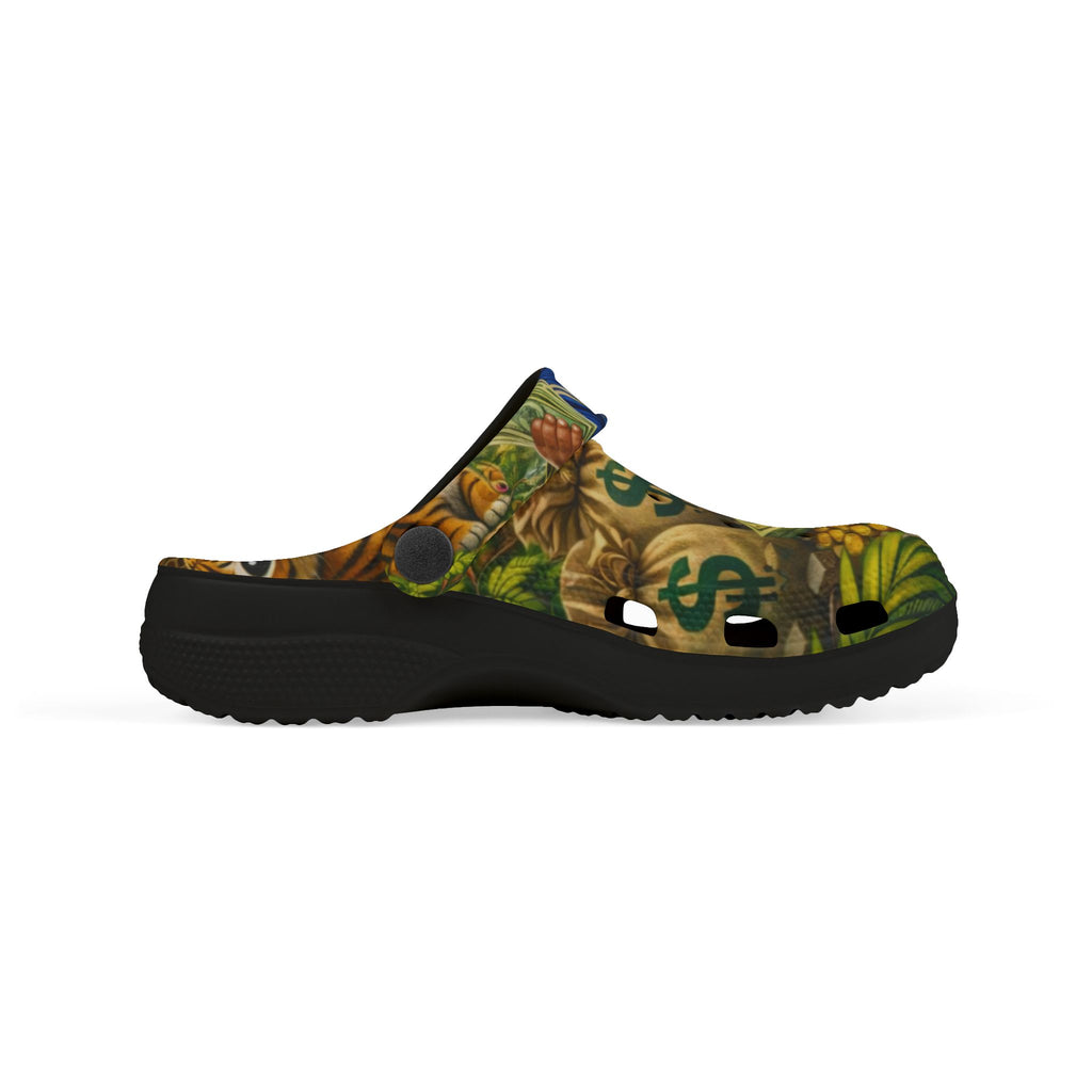 Kid's Foam Clogs (Black) | Safari BG Babies "Parrots & Pape"