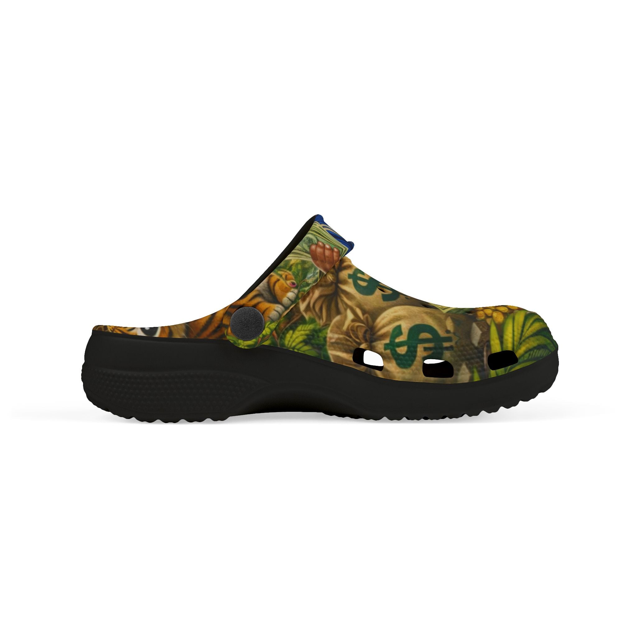 Kid's Foam Clogs (Black) | Safari BG Babies "Parrots & Pape"