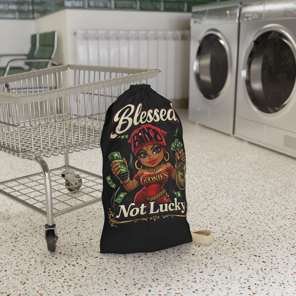 Laundry Bag | Red Girl Goonie "Blessed, Not Lucky"