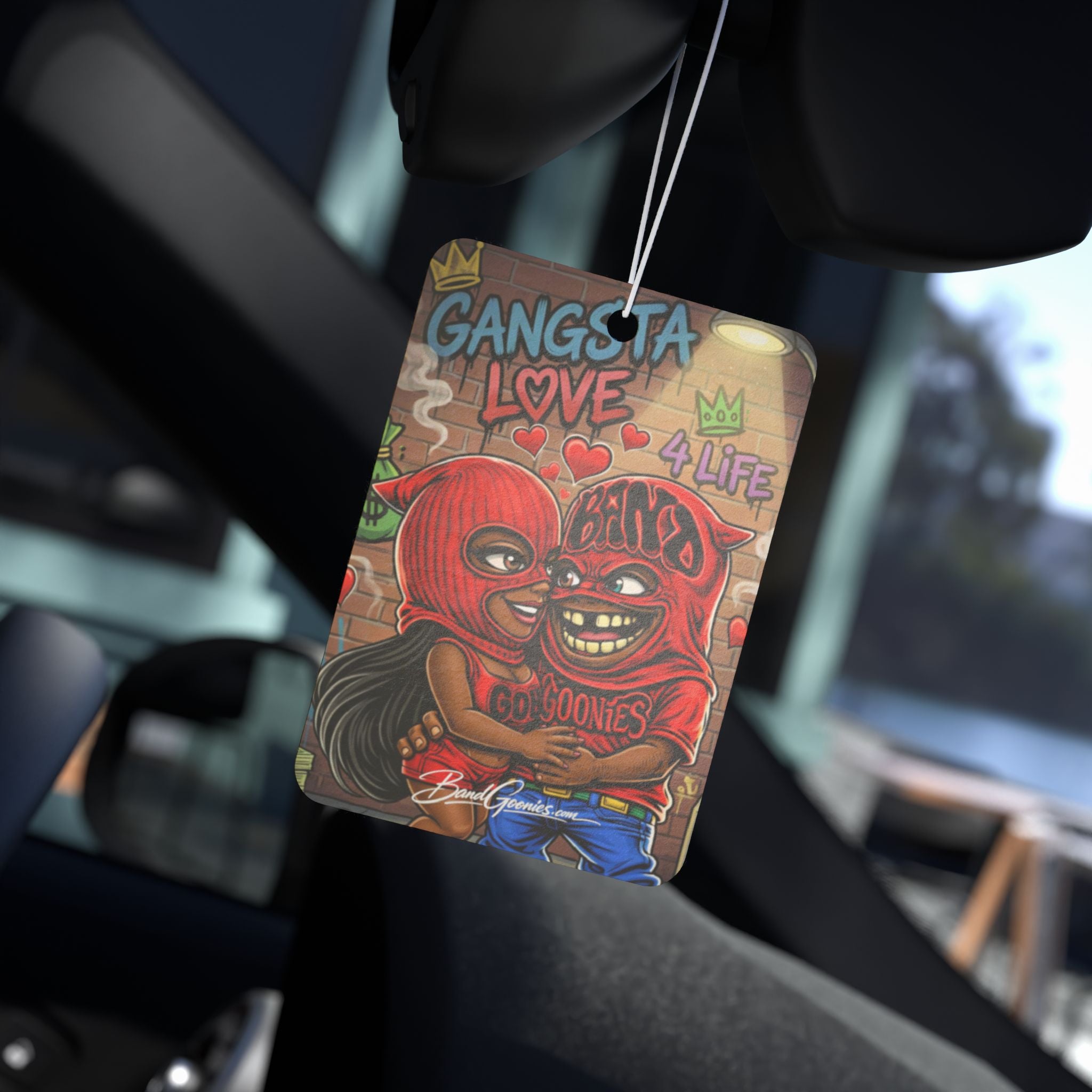 Love Car Air Freshener | Red Goonie Couple "Gangsta Love"