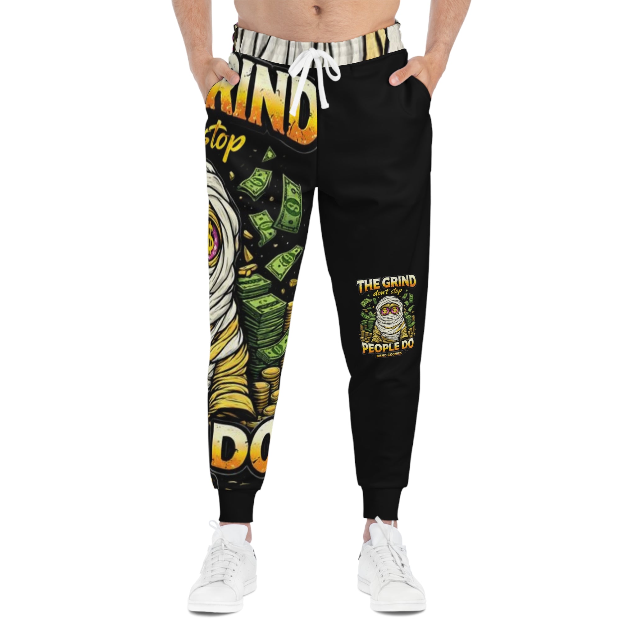 Athletic Joggers (Black) | OG Goonie "The Grind Don't Stop, People Do"