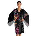 Long Sleeve Robe | Pink & Teal Girl Goonie "Hustle over Hype"