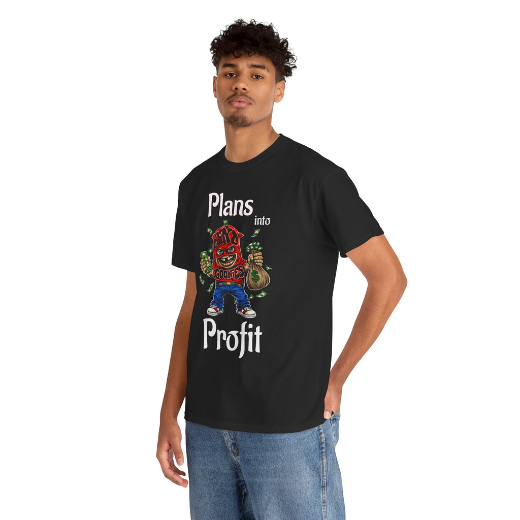 Heavy Cotton T-Shirt | Red Goonie "Plans into Profit"