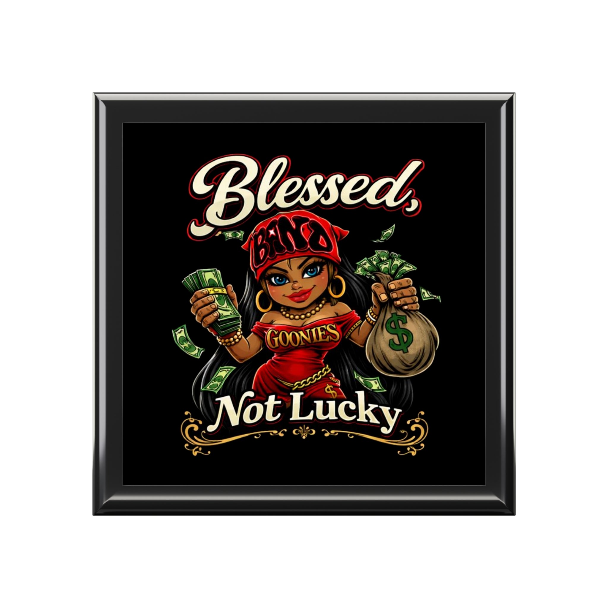 Jewelry Box | Red Girl Goonie "Blessed, not Lucky"