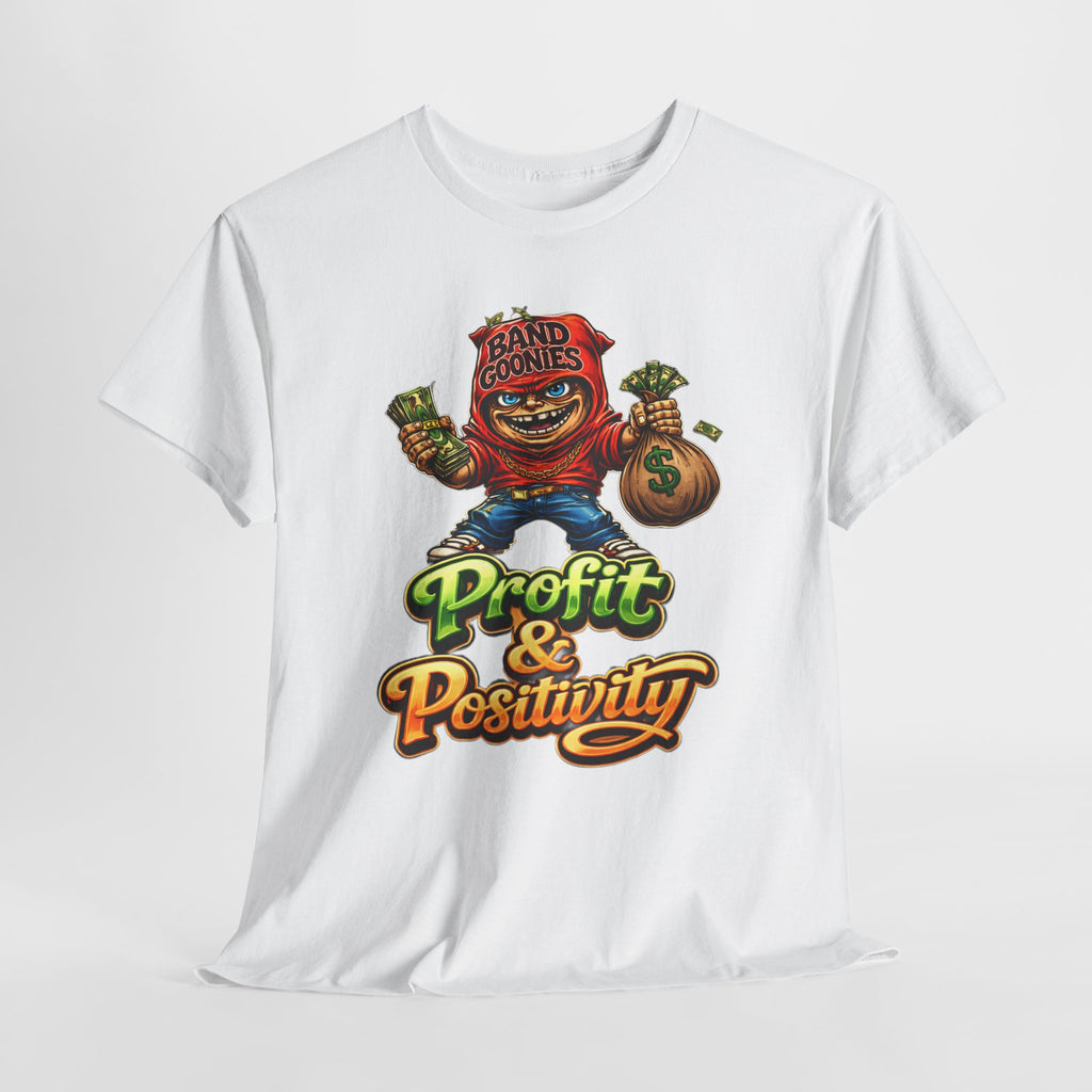 Heavy Cotton T-Shirt | Red Goonie "Profit & Positivity"