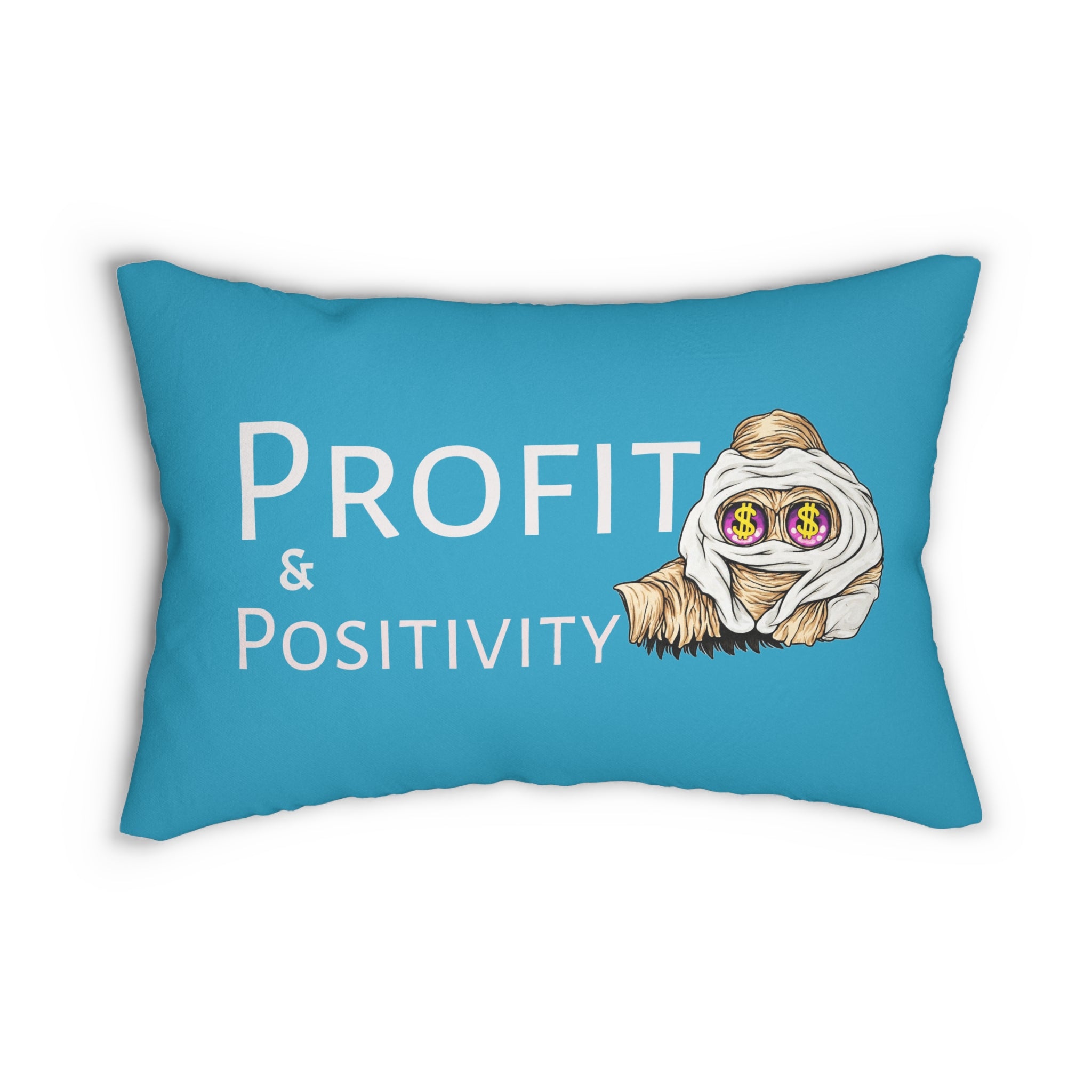 Polyester Pillow | OG Goonie "Profit & Positivity" (Turquoise)