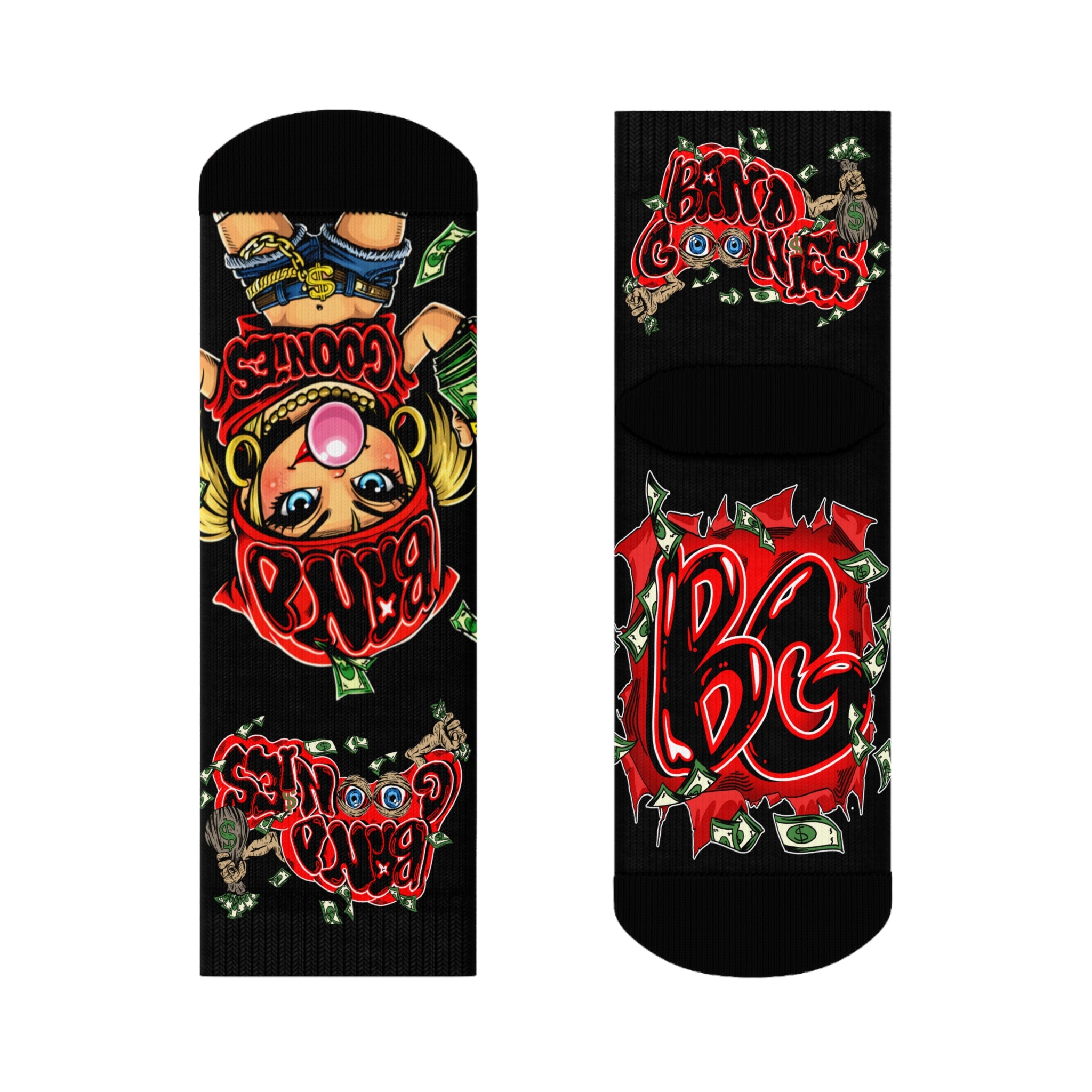 Red Girl Goonie Crew Socks