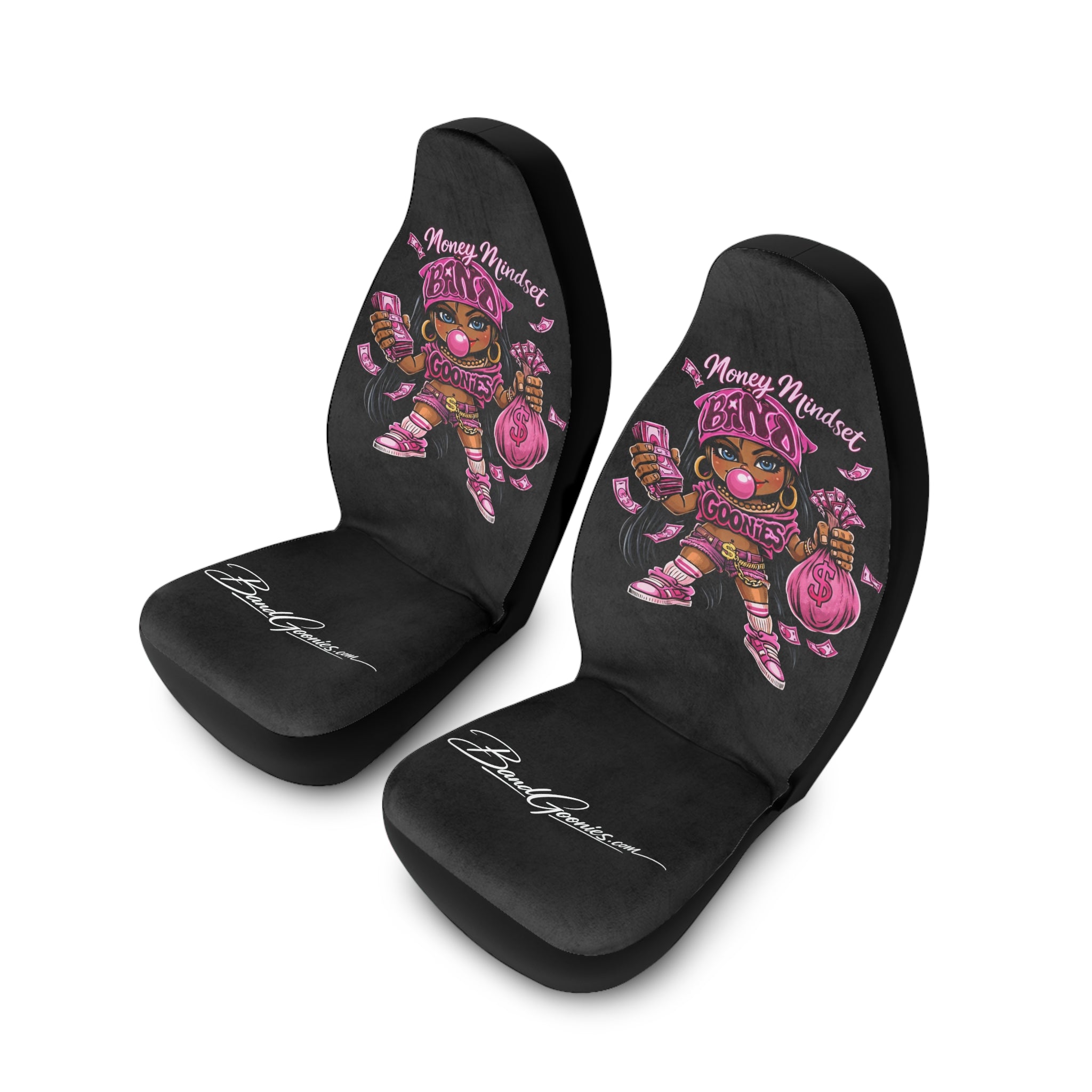 Polyester Car Seat Covers | Pink Goonie "Money Mindset"
