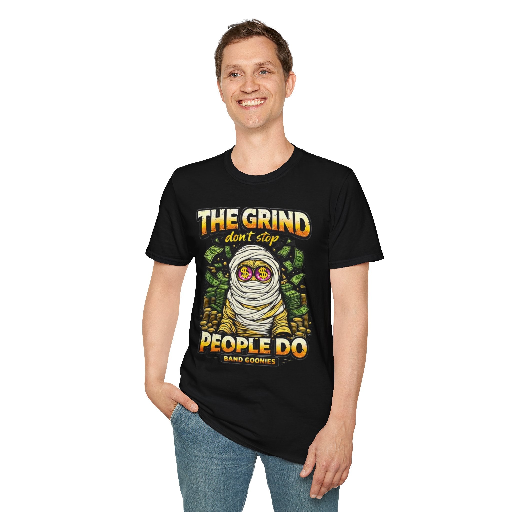 Unisex Soft Style T-Shirt | OG Goonie "The Grind don't stop, People do"