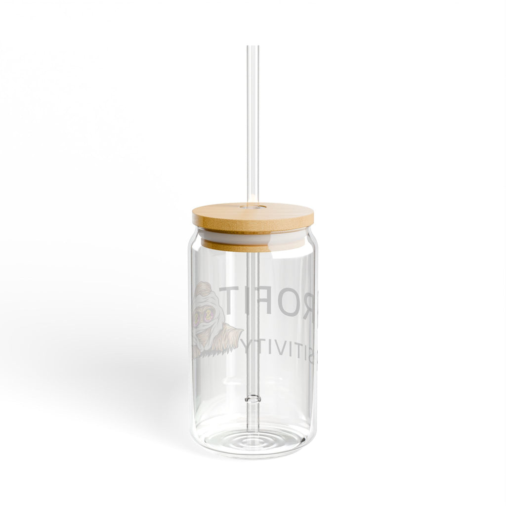 Sipper Glass with Lid & Straw | OG Goonie "Profit & positivity" (16oz)