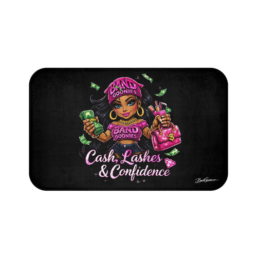 Bathroom Shower Mat | Pink Girl Goonie "Cash, Lashes & Confidence"