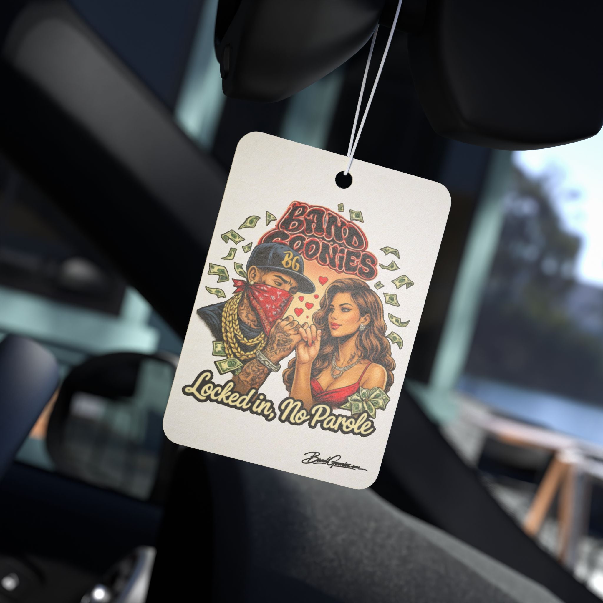 Love Car Air Freshener | Red Goonie Couple "Locked in, No Parole"