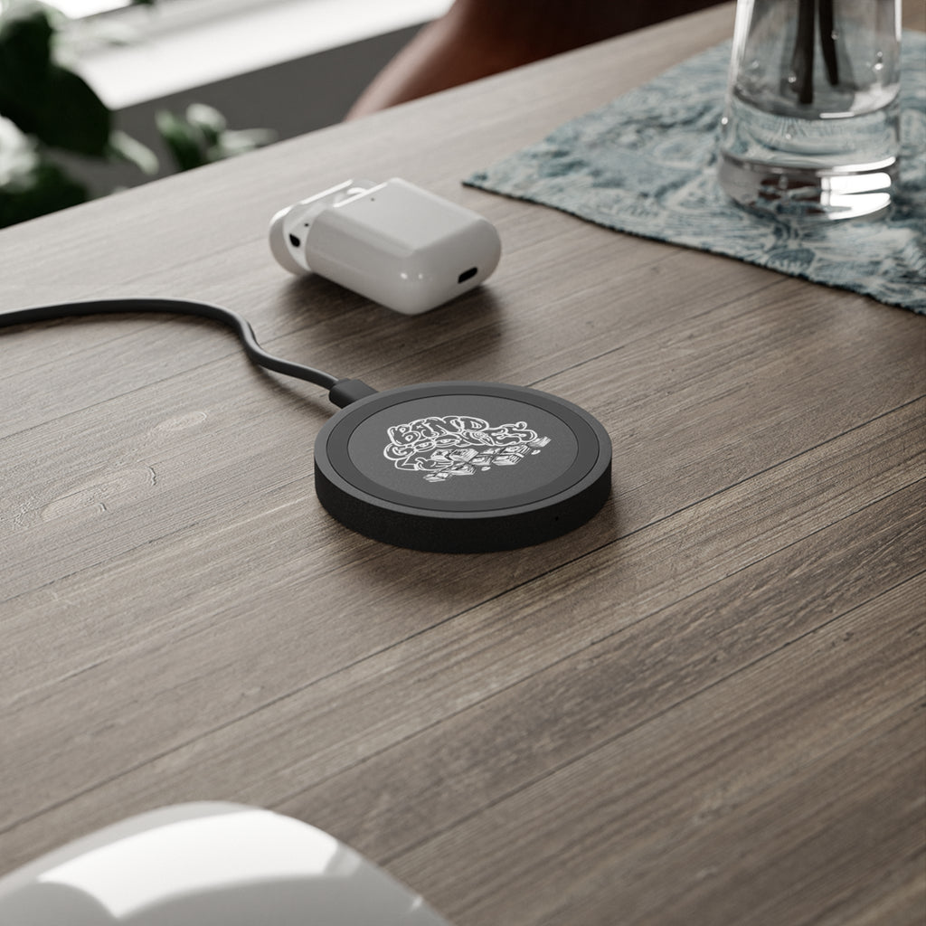 White & Black Band Goonies Wireless Charging Pad