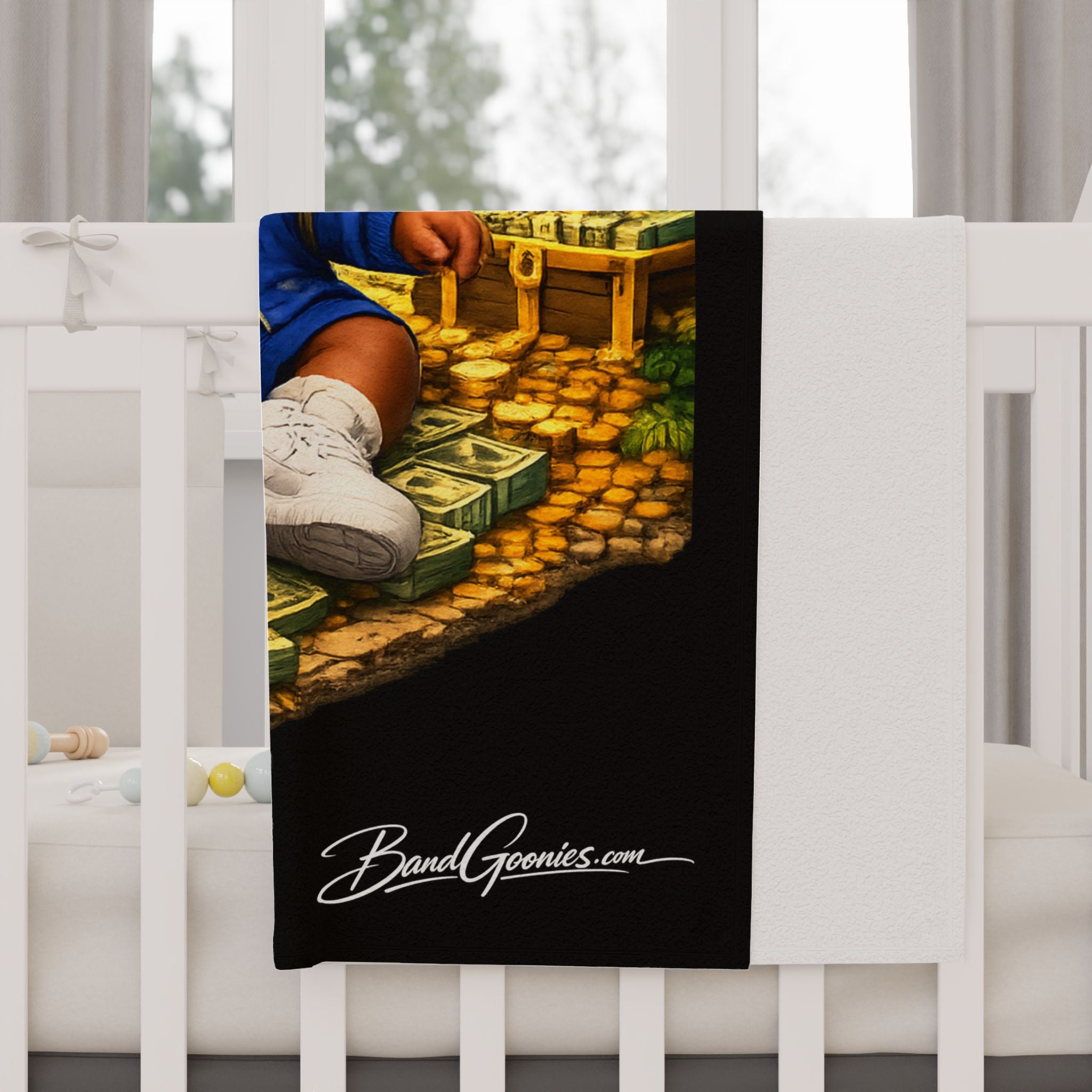 Toddler Blanket (Black) | Safari BG Babies "Parrots & Pape"