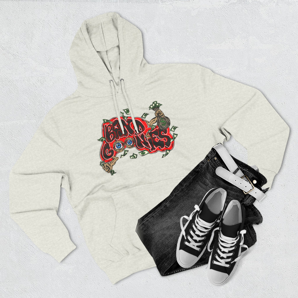Three-Panel Fleece Hoodie