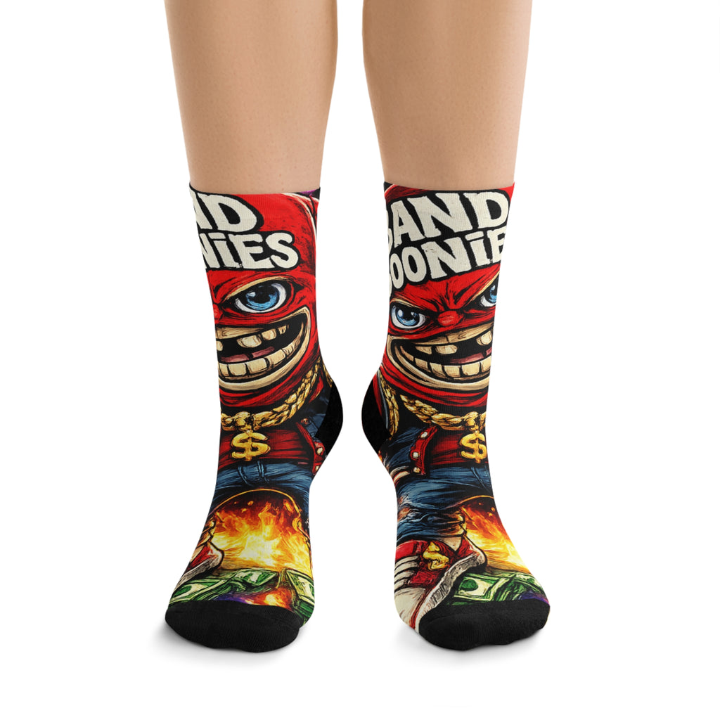 "Feud & Fire" Red Goonie Poly Socks