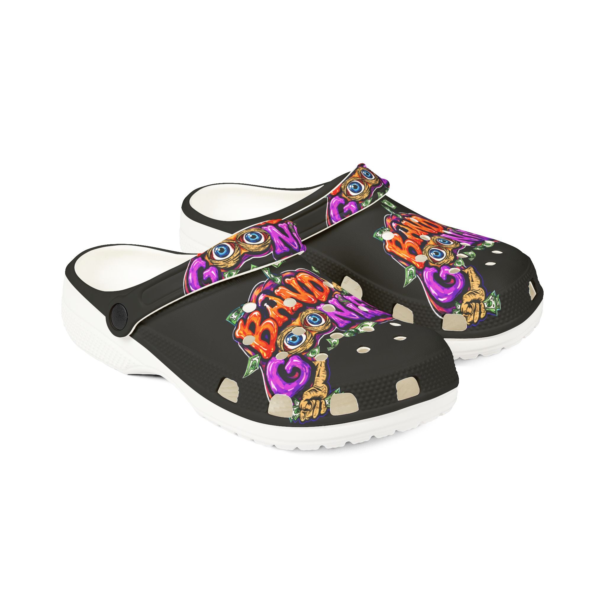 Foam Rubber Clog Shoes | Orange & Purple Band Goonies