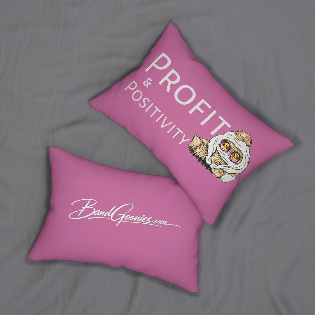 Polyester Pillow | OG Goonie "Profit & Positivity" (Pink)