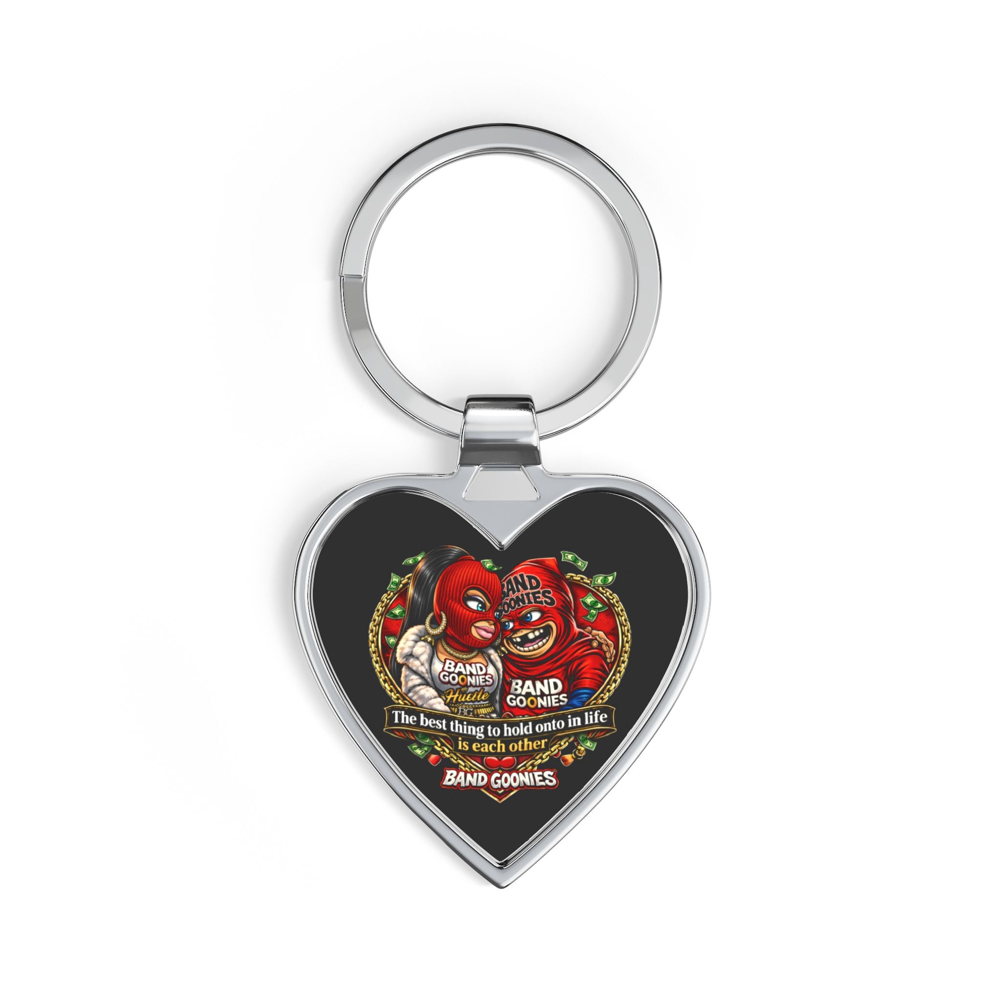 Heart Keychain | Red Goonie Couple "A Journey of a Thousand Miles Begins with a Single Step"