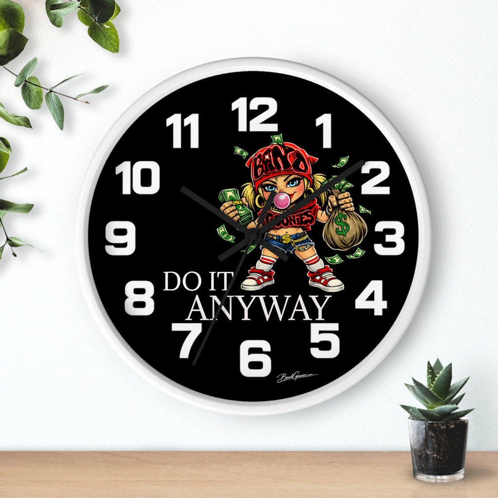 Wall Clock | Girl Goonie "Do it Anyway" (Round 10" x 10")