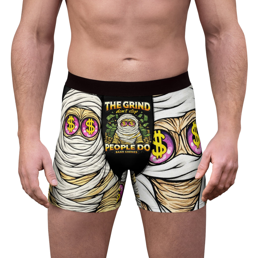 Men's Boxer Briefs (Black) | OG Goonie "The Grind Don't Stop, People Do"