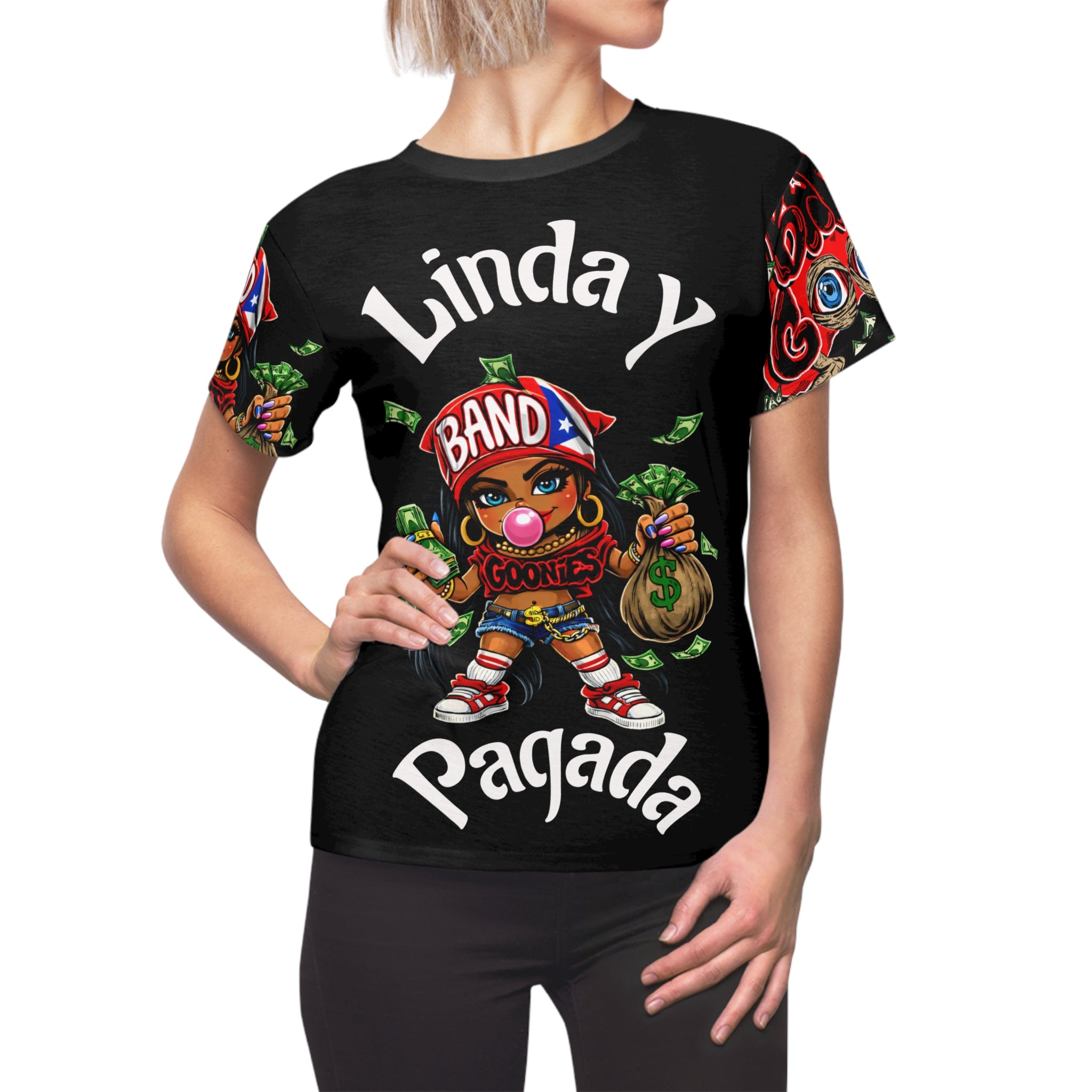 Cut & Sew T-Shirt | Girl Goonie "Linda y Pagada"