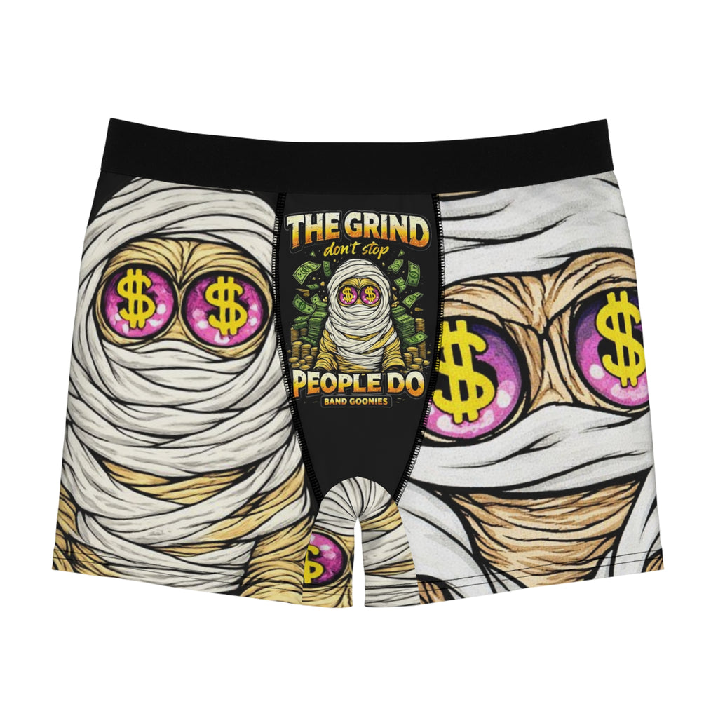 Men's Boxer Briefs (Black) | OG Goonie "The Grind Don't Stop, People Do"