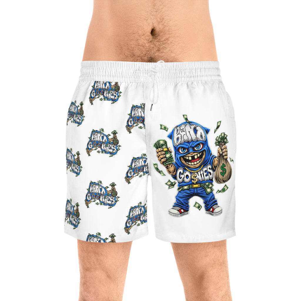Men's Mid-Length Swim Shorts | Whie & Blue
