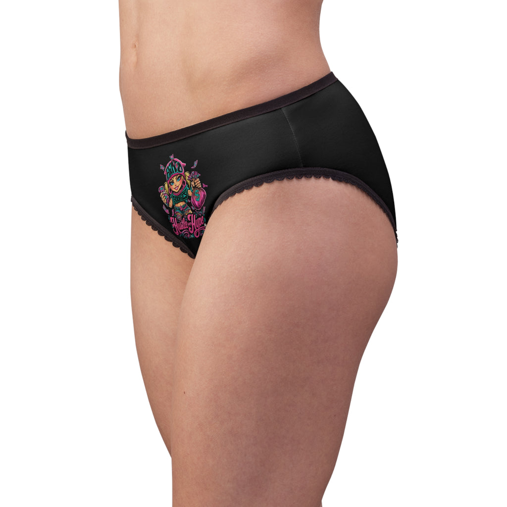 Women's Briefs (Turquoise) | Pink & Teal Girl Goonie "Hustle over Hype"