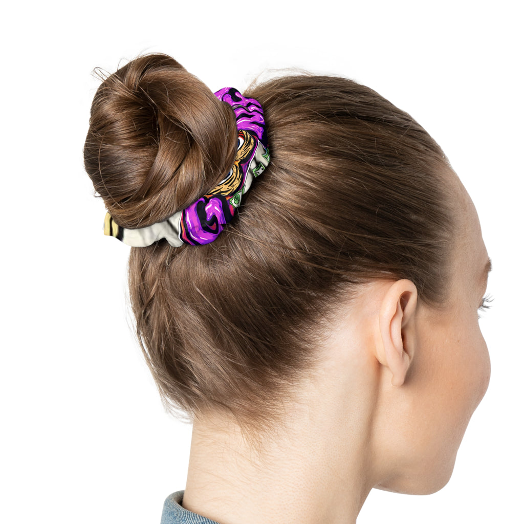 Scrunchie (White) | Orange & Purple Band Goonies