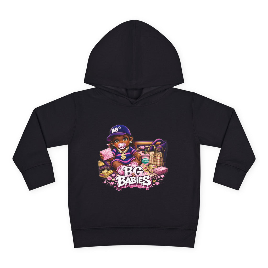 Toddler Pullover Fleece Hoodie | Pink & Purple BG Babies "Sunroofs & Starbucks"