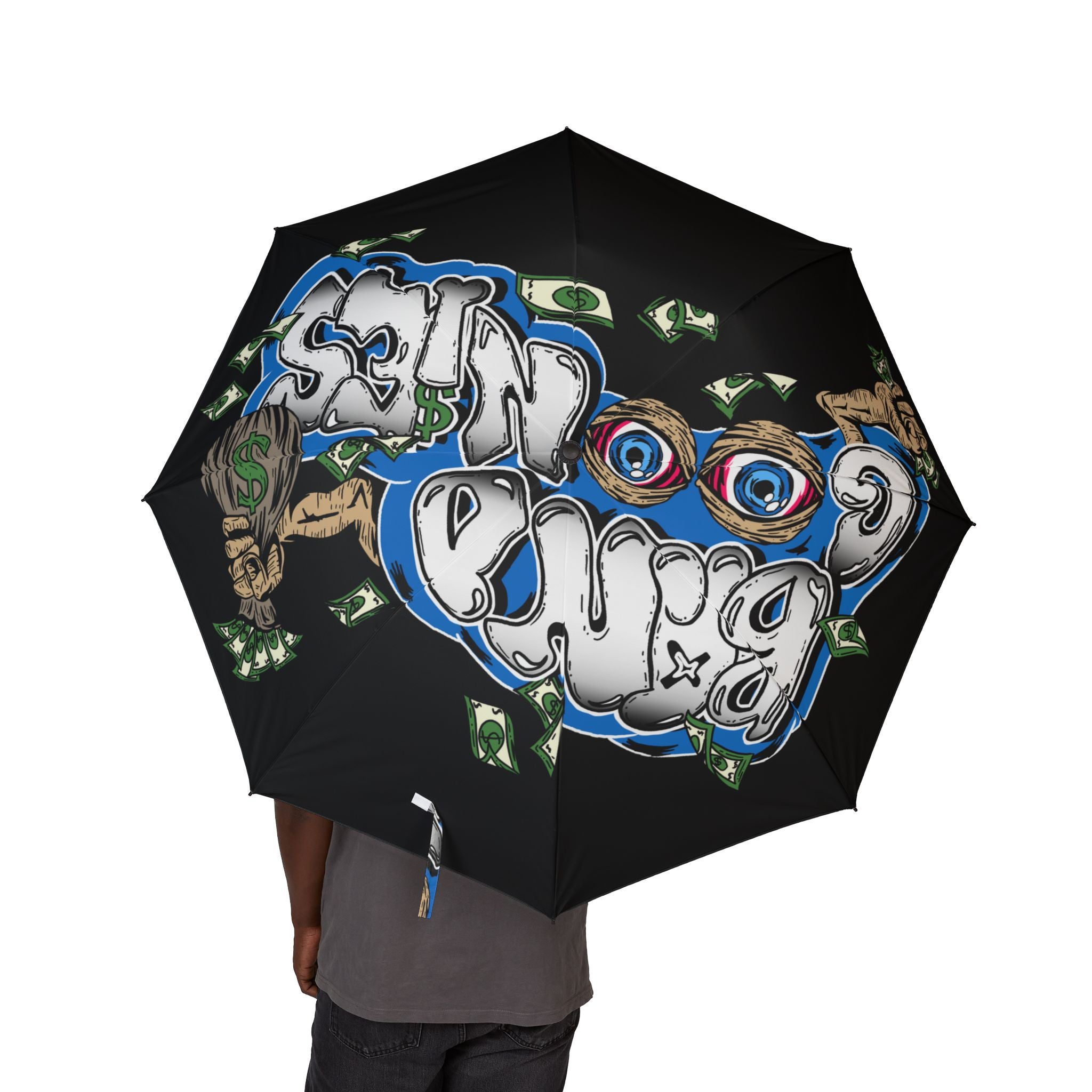 Semi-Automatic Foldable Umbrella (Black) | Blue Band Goonies