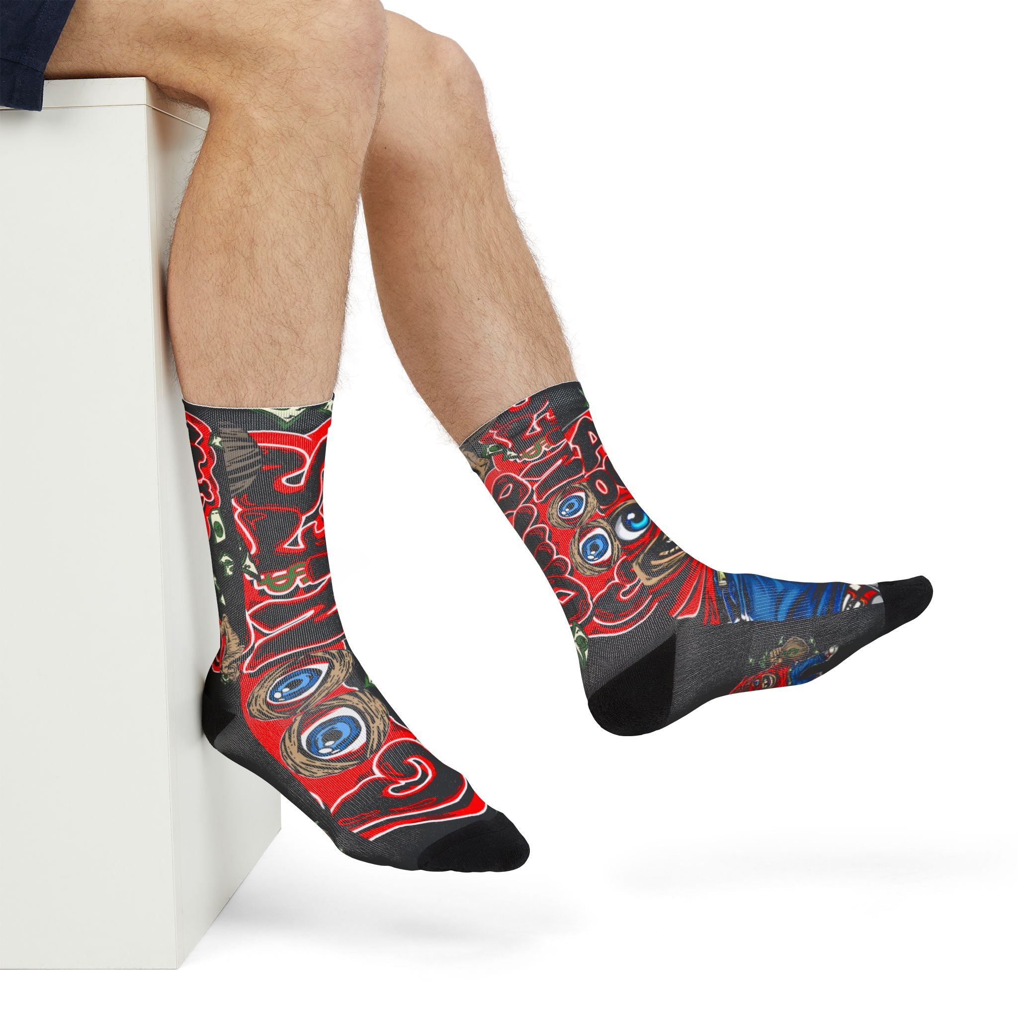 Red Band Goonie Crew Socks