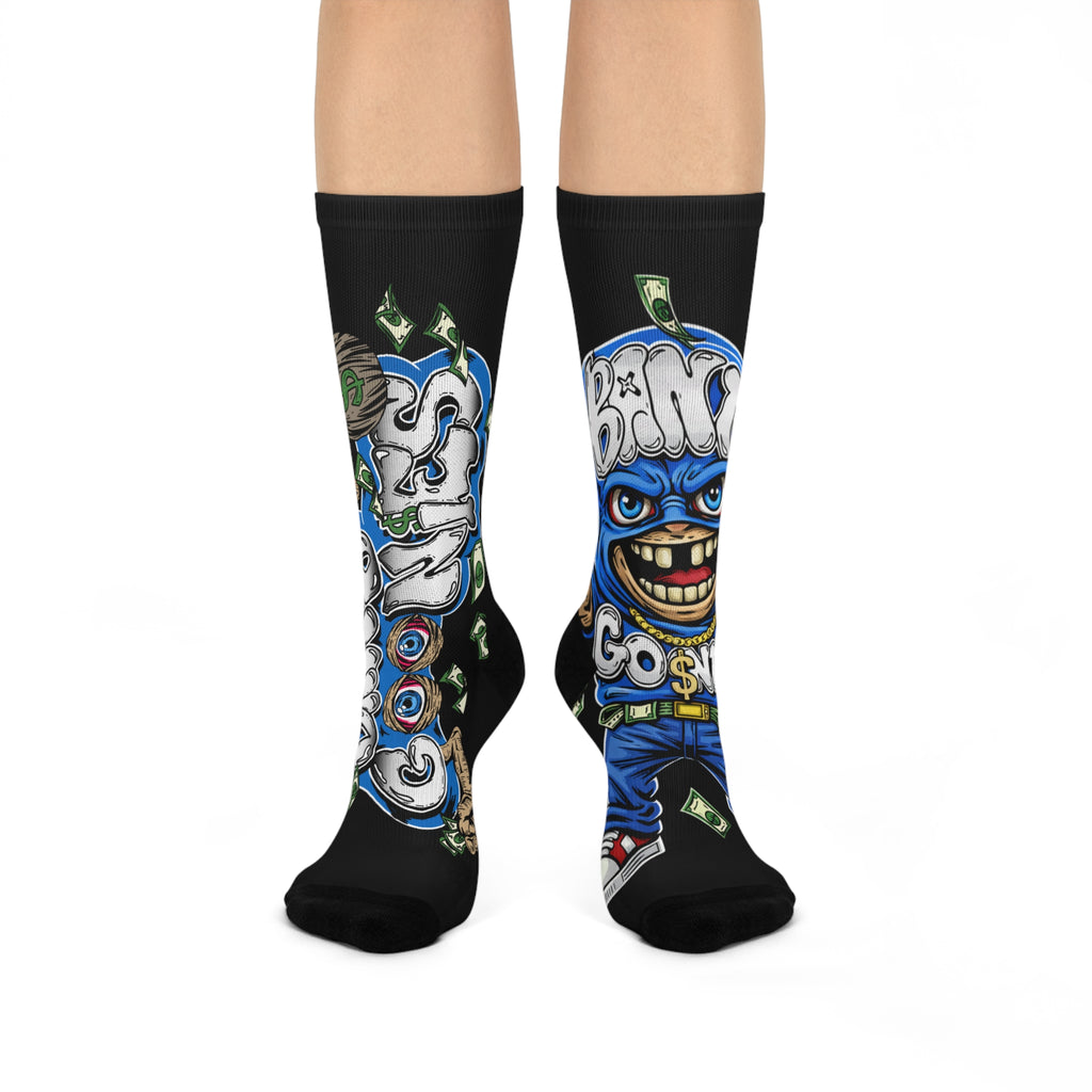 Blue Goonie Cushioned Crew Socks