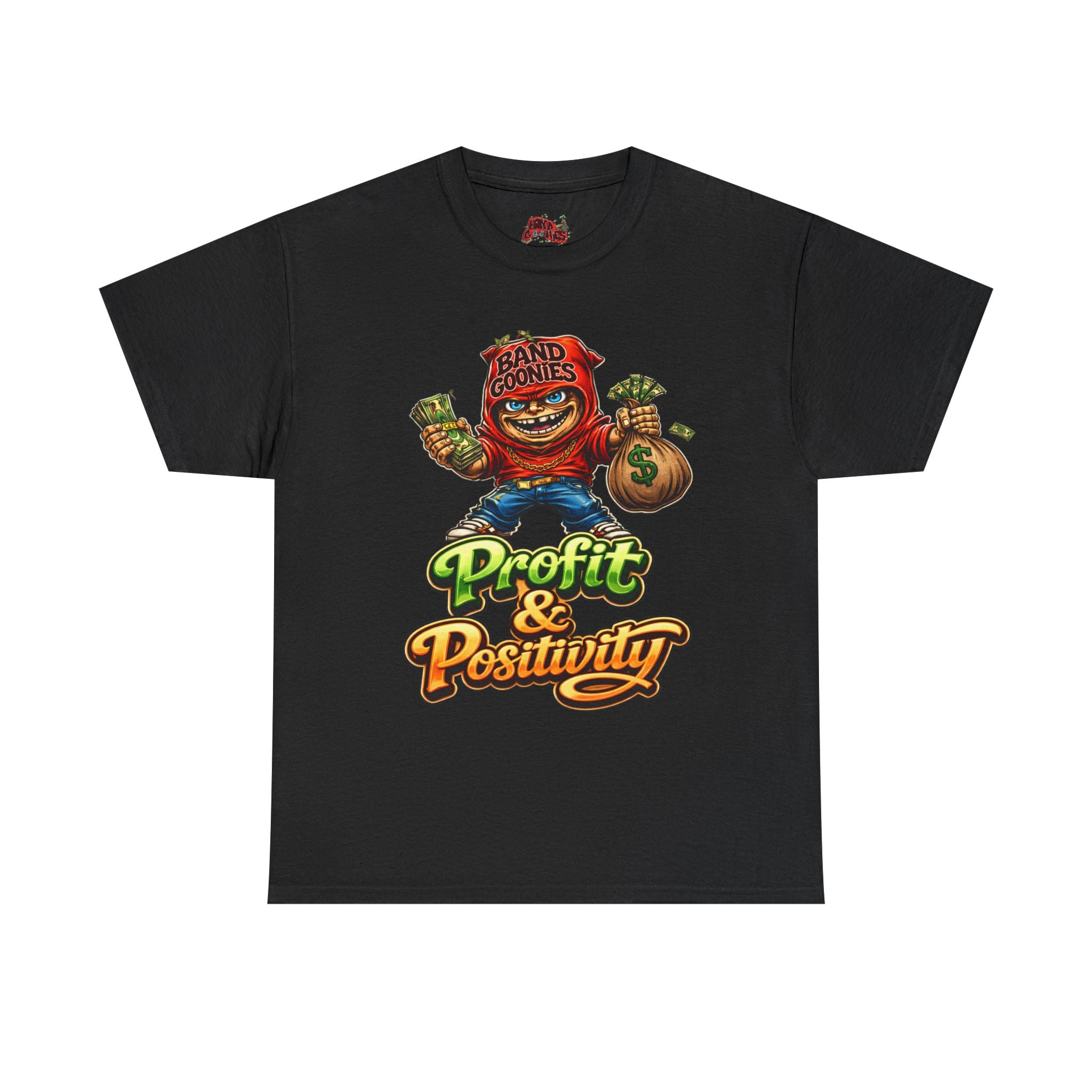 Heavy Cotton T-Shirt | Red Goonie "Profit & Positivity"