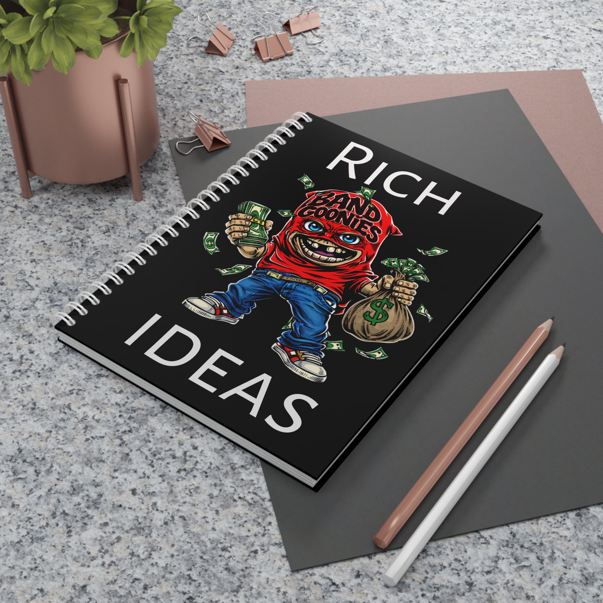 "Rich ideas" Red Goonie | Spiral Notebook (64 Sheets)