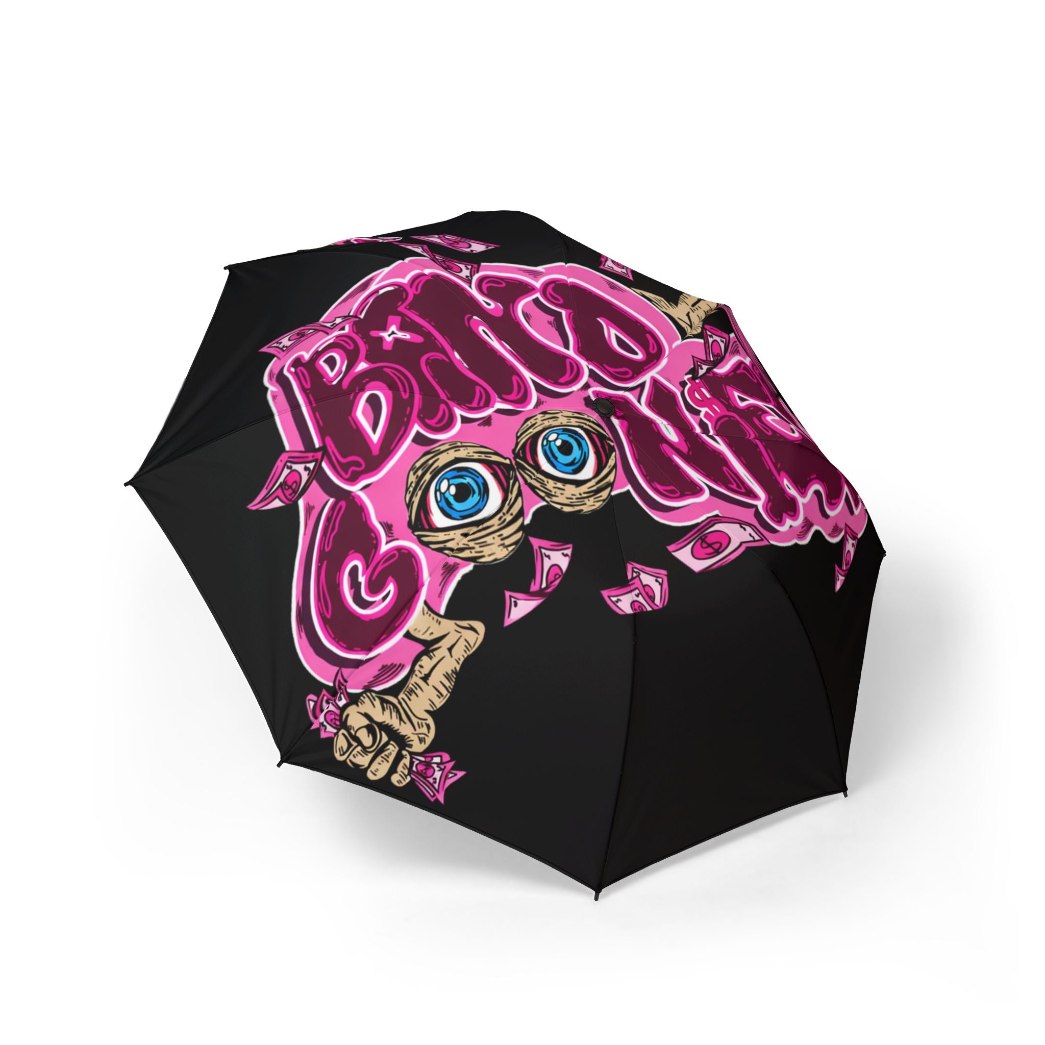 Semi-Automatic Foldable Umbrella (Black) | Pink Band Goonies