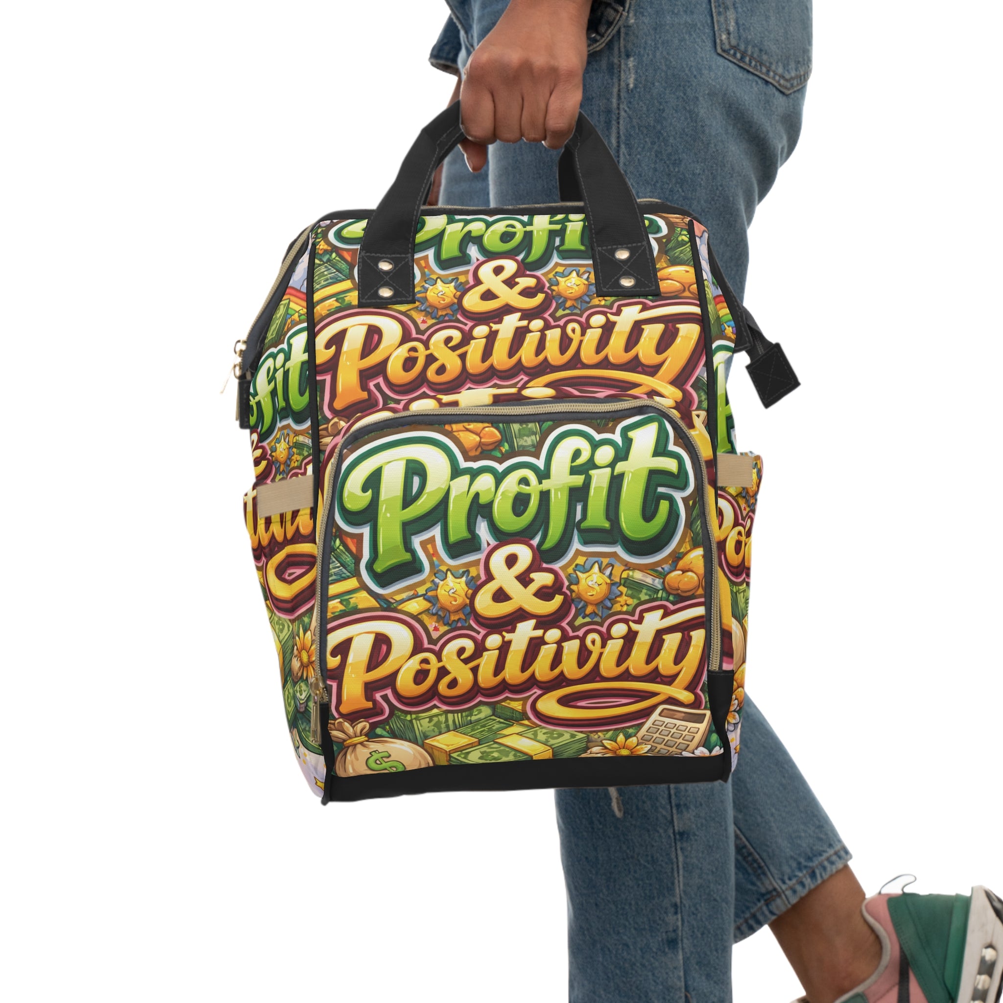 Multifunctional Diaper Backpack "Peace & Positivity"