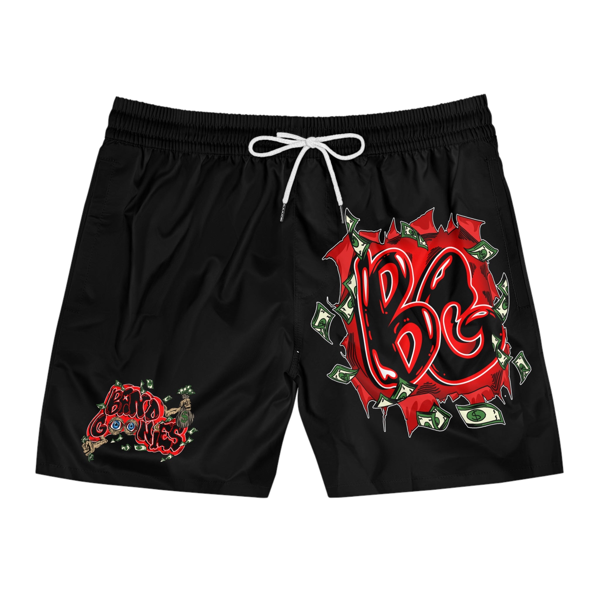Men's Mid-Length Swim Shorts | Red & Black