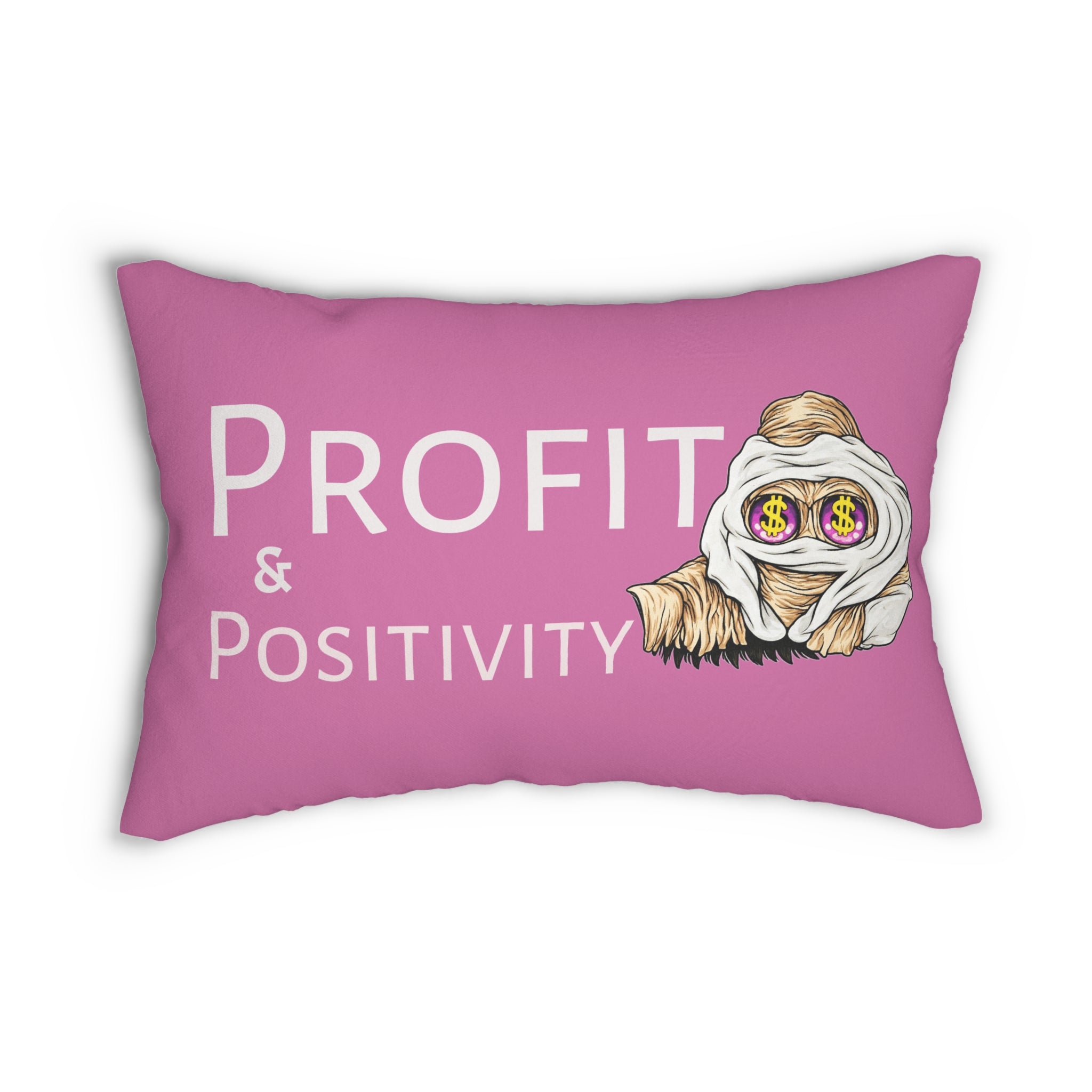 Polyester Pillow | OG Goonie "Profit & Positivity" (Pink)