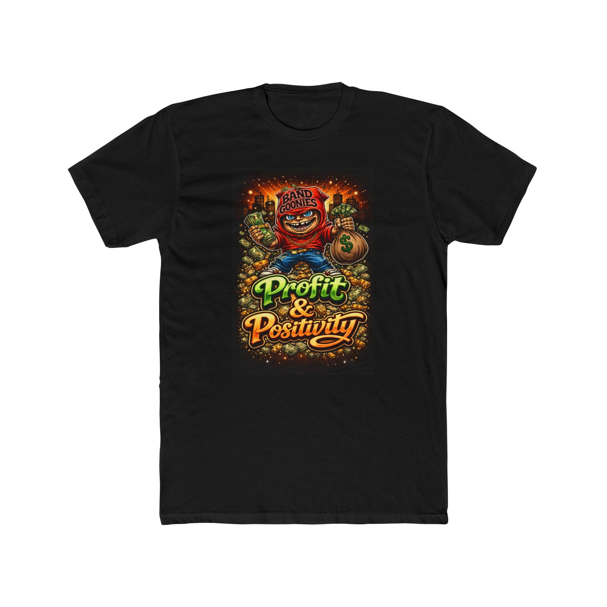 Cotton Crew T-Shirt | Red Goonie "Profit & Positivity"