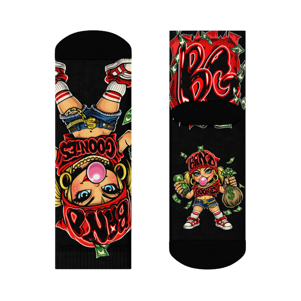 Red Girl Goonie Crew Socks