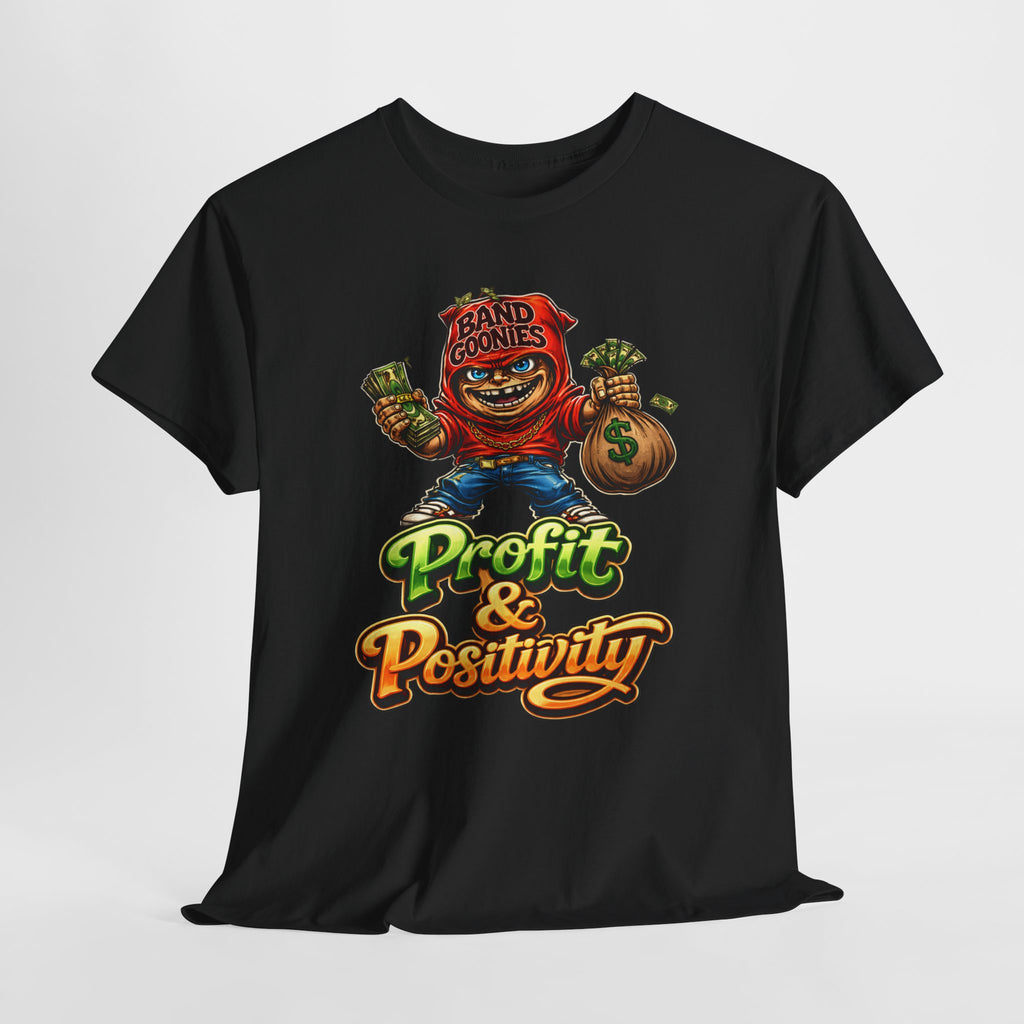 Heavy Cotton T-Shirt | Red Goonie "Profit & Positivity"