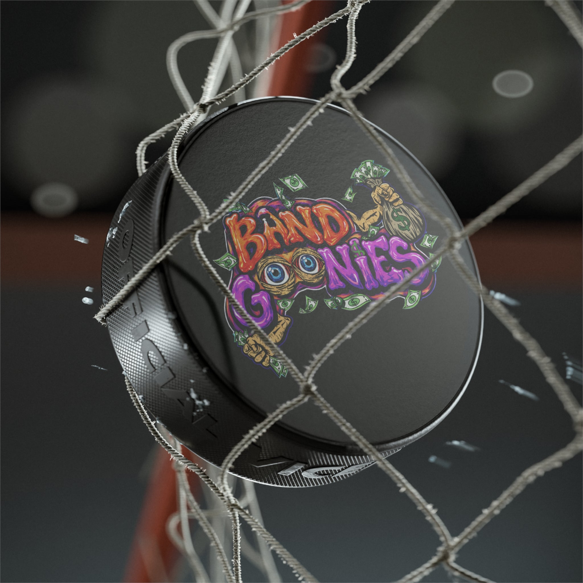 Hockey Puck | Orange & Purple Band Goonies