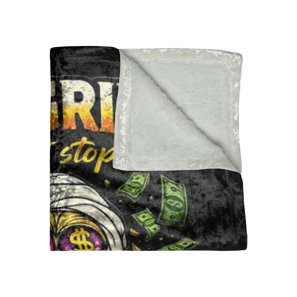 Crushed Velvet Blanket | OG Goonie "The Grind Don't Stop, People Do"