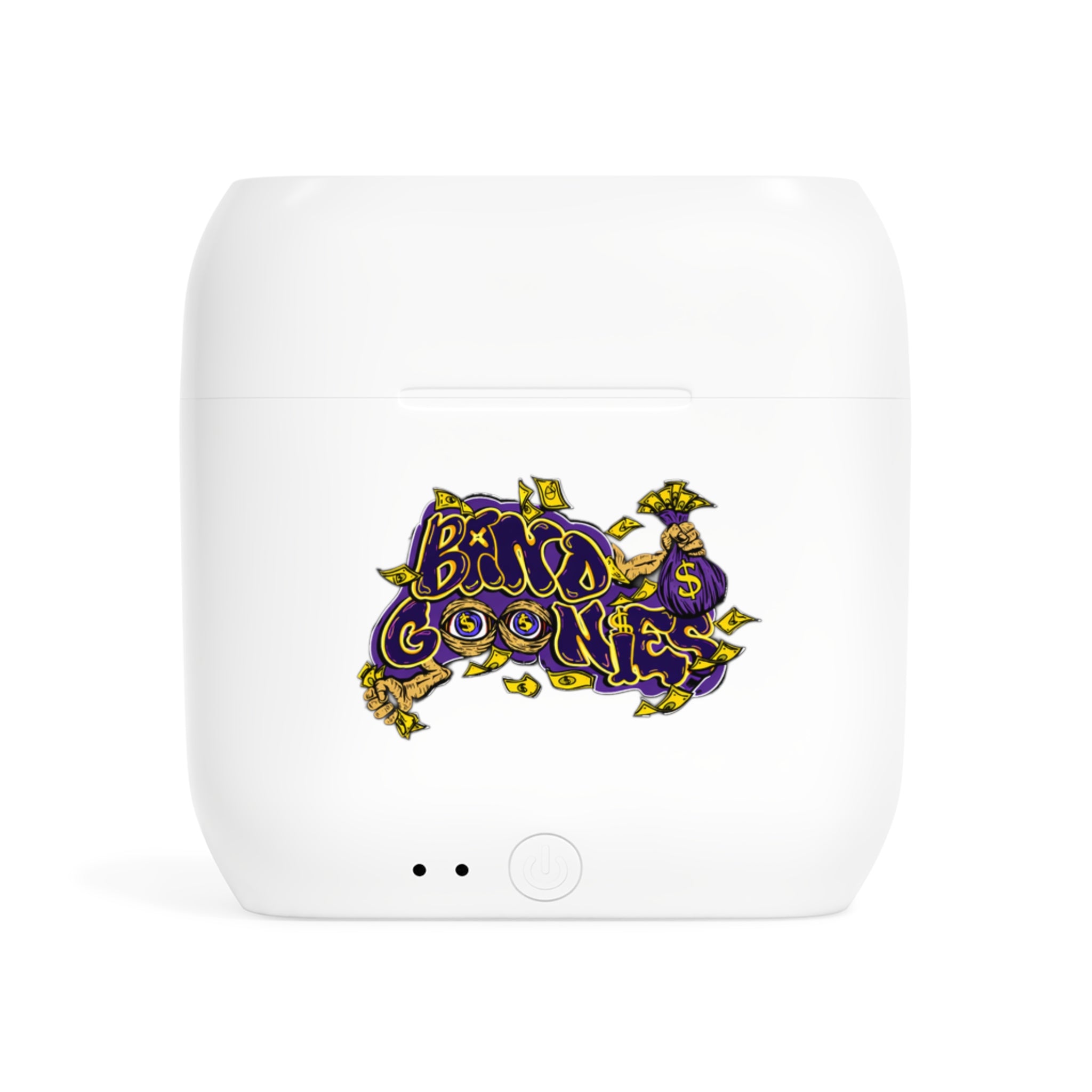 Purple & Yellow Band Goonies Wireless Earbuds