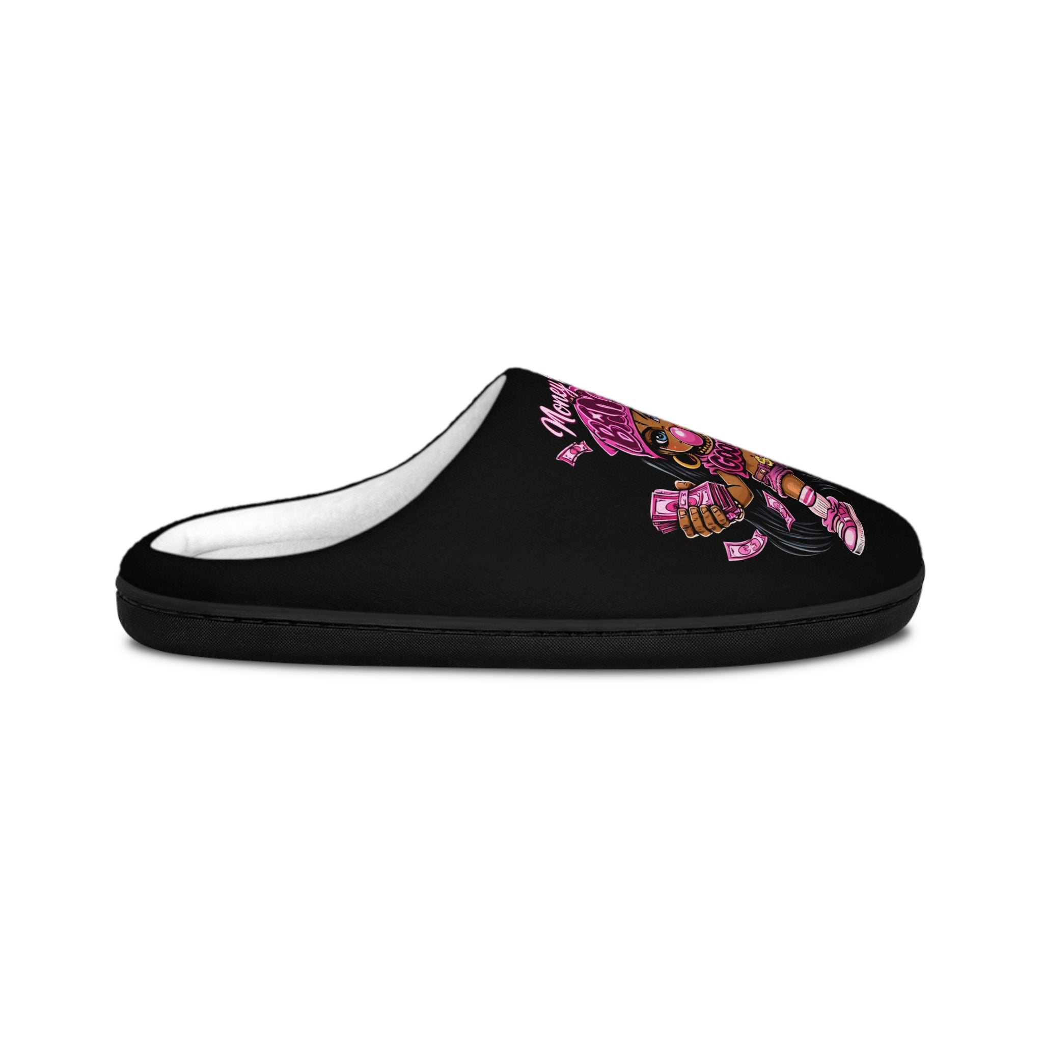 Women's Indoor Slippers | Pink Girl Goonie "Money Mindset"