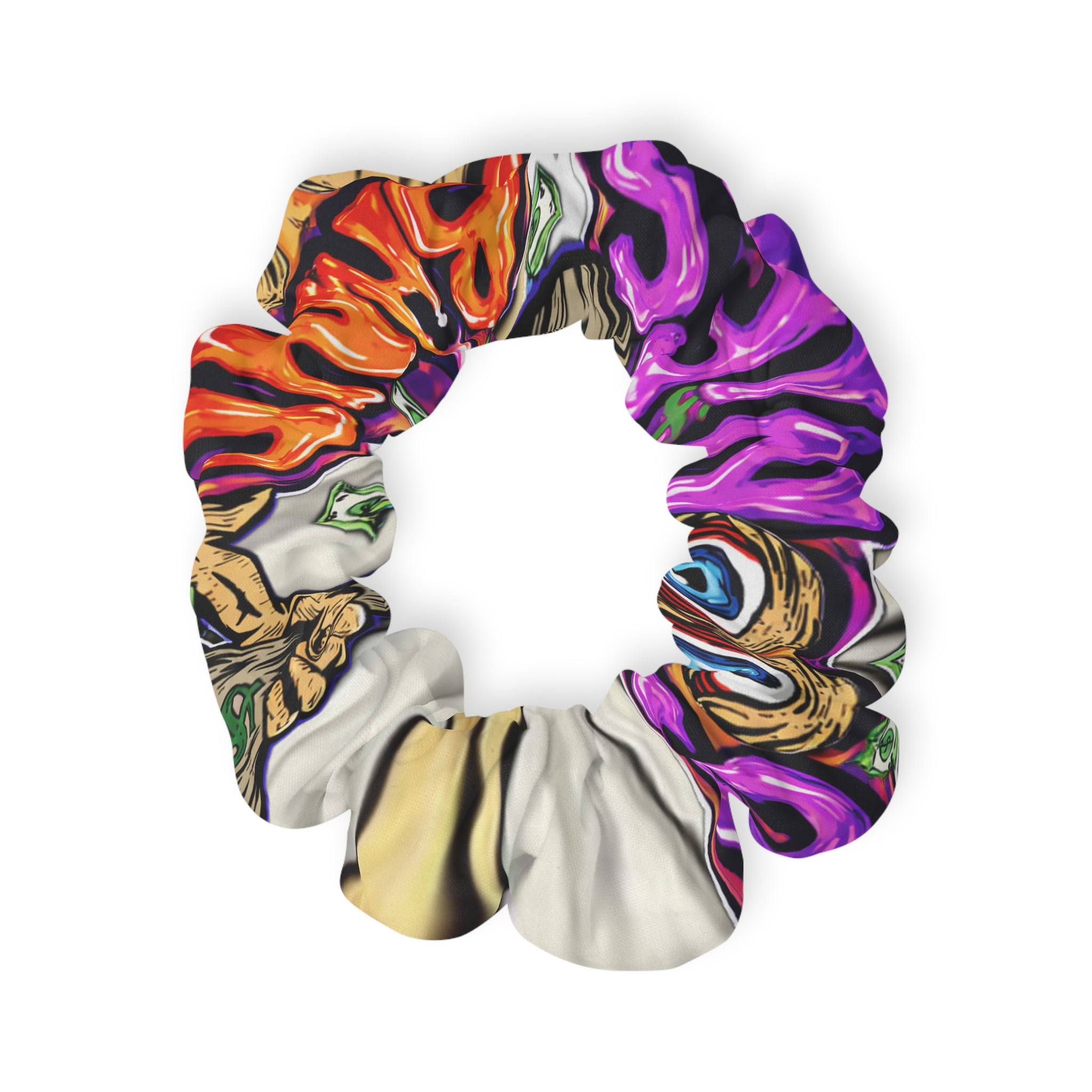 Scrunchie (White) | Orange & Purple Band Goonies
